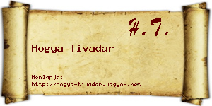 Hogya Tivadar névjegykártya